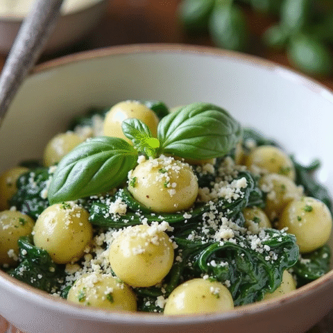 Creamy Pesto Gnocchi With Spinach : A Comforting, Flavorful Meal