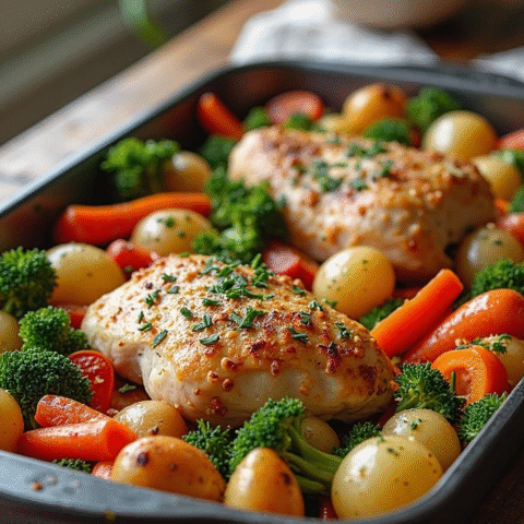 1 Savory One-Pan Lemon Garlic Chicken & Veggies Recipe – A Flavorful Feast