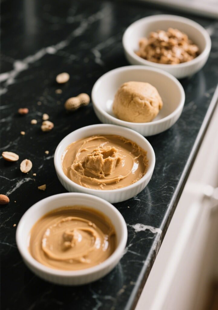 Peanut Butter Texture Stages on Marble