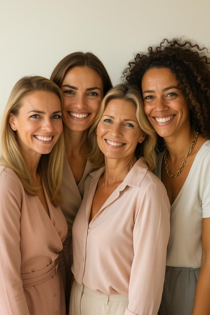 The HomemadeVibes team – Julia, Lily, Catherine, and Laura smiling in the kitchen