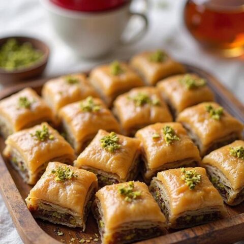 Dreamy Pistachio Cardamom Baklava Bites