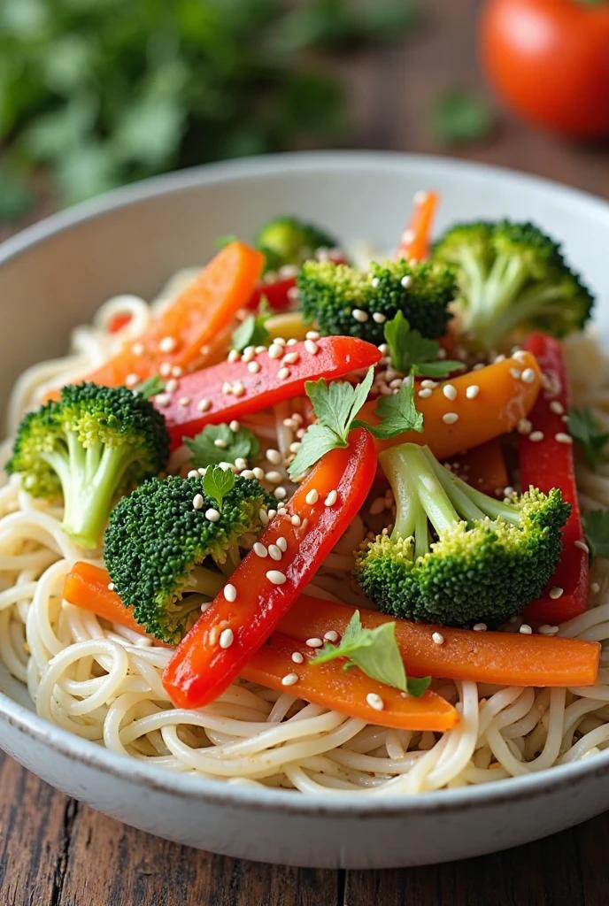 Gluten-Free Vegetable Stir Fry with Rice Noodles
