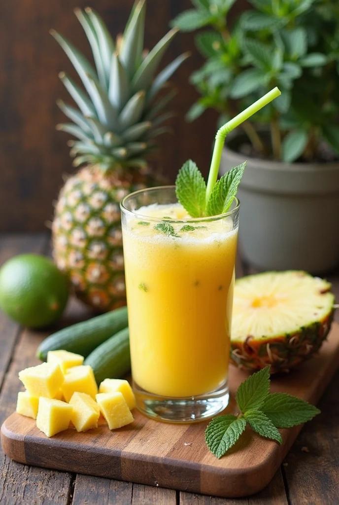 1 Tropical Breeze Pineapple Cucumber Mint Juice Recipe – Easy, Healthy & Delicious