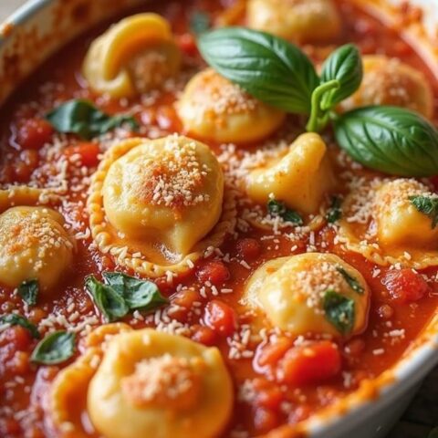 Easy Creamy Tomato Basil Tortellini Bake Recipe – A 45-Minute Family Favorite