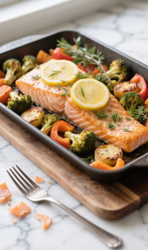 Delightful One-Pan Lemon Herb Salmon with Roasted Veggies: A Simple Weeknight Win