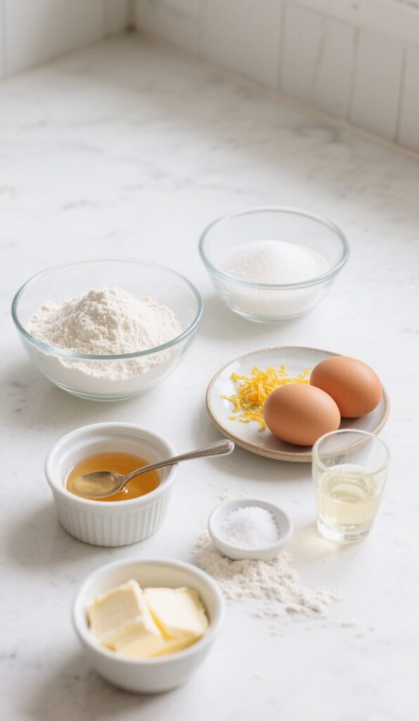 Orange Blossom Honey Madeleines ingredients