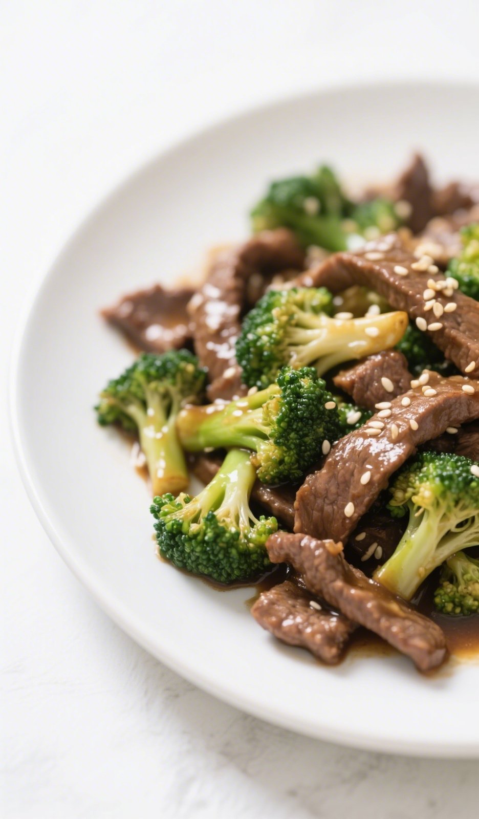 Beef & Broccoli Stir-Fry in Wok with Sauce