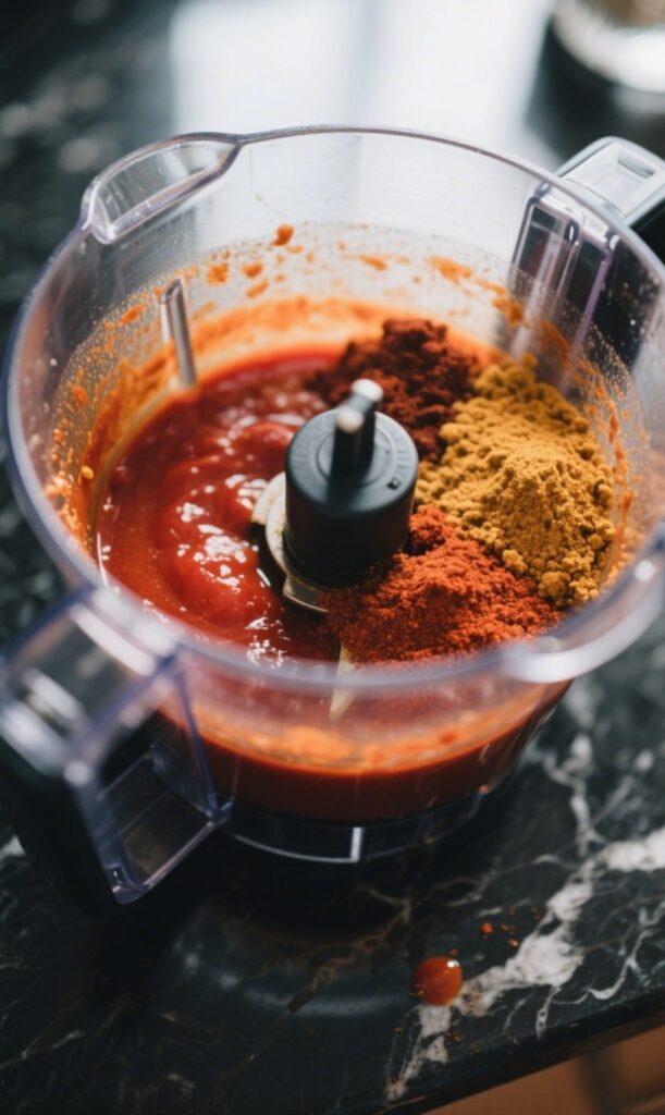 BBQ Sauce Being Blended in a Home Blender