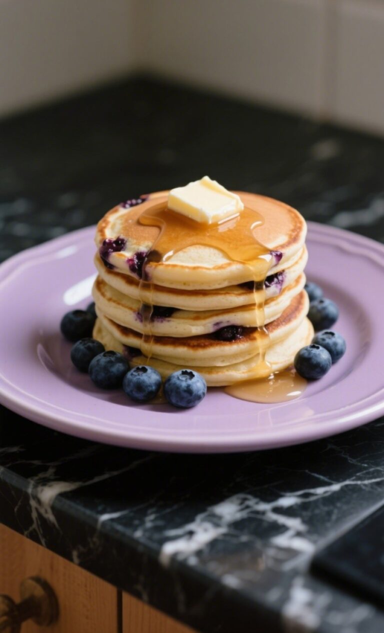 Stack of blueberry pancakes