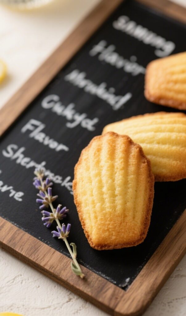 Lemon and lavender madeleines