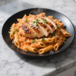 Creamy Cajun chicken pasta served
