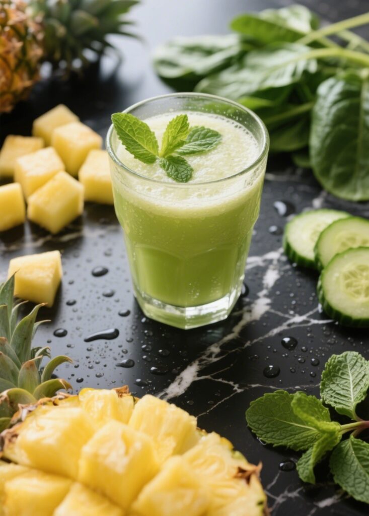benefits of pineapple cucumber mint juice detox