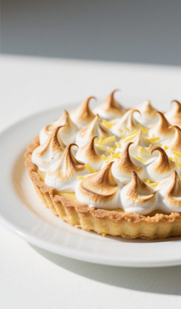 lemon meringue tart recipe close-up
