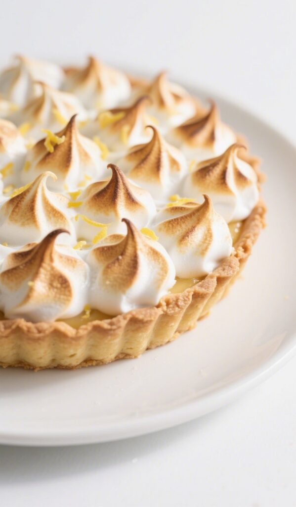 lemon meringue tart recipe close-up