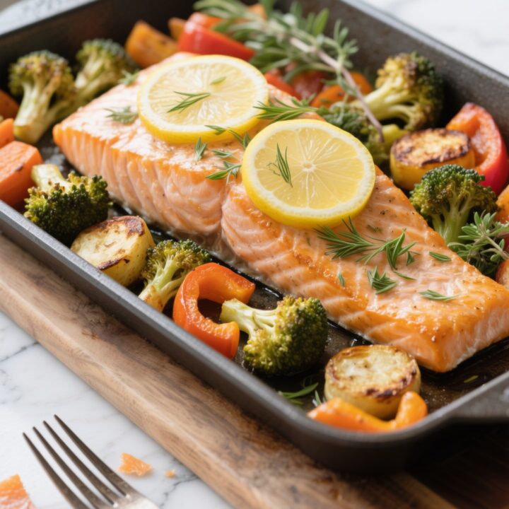 Lemon Herb Salmon with Roasted Veggies