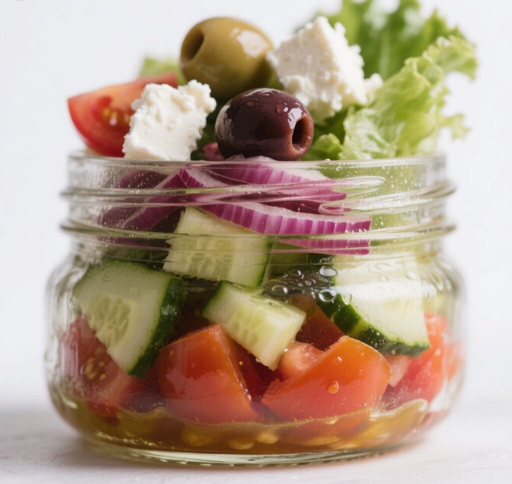Greek Salad in a Mason Jar (Easy, Healthy & Perfect for Meal Prep)