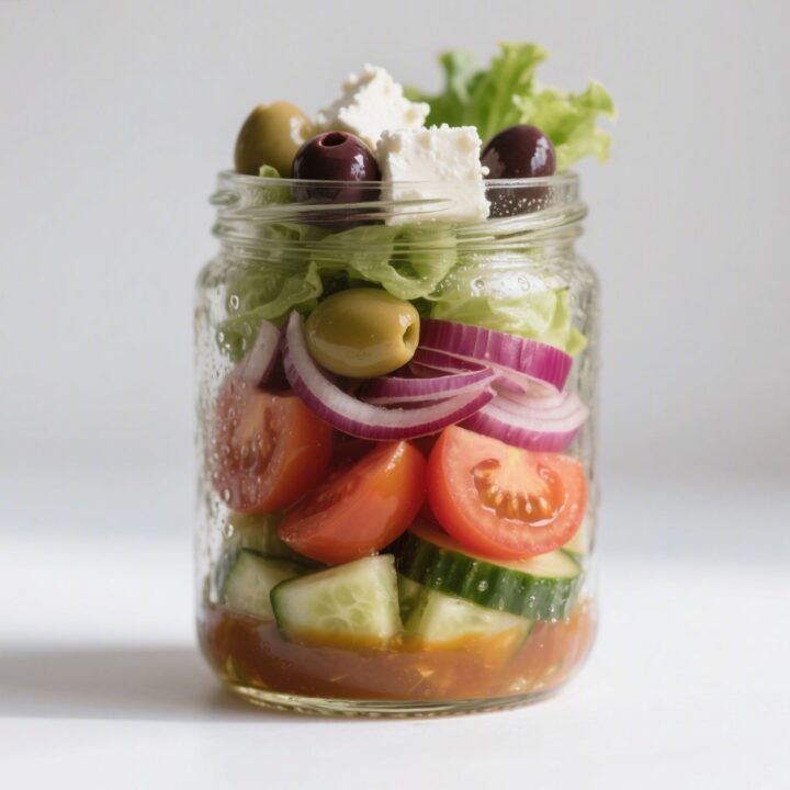 Greek Salad in a Mason Jar (Easy, Healthy & Perfect for Meal Prep)