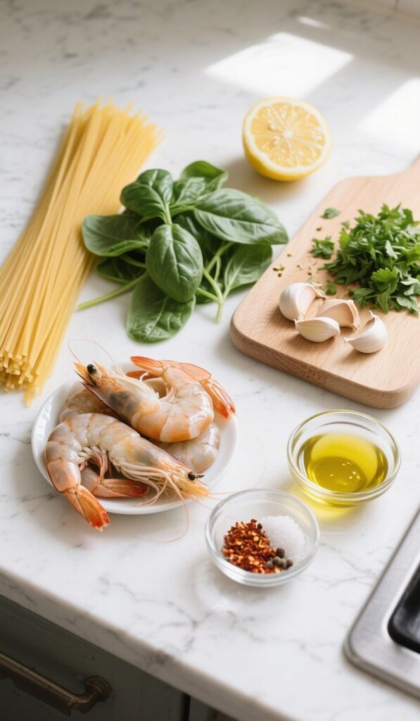 lemon garlic Shrimp. ingredients jpeg