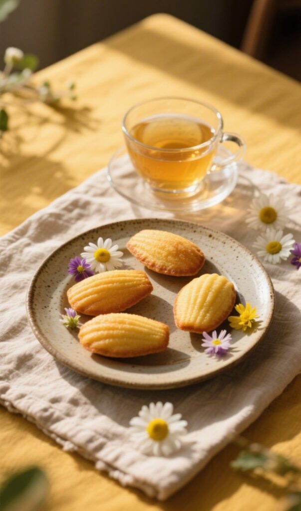 Tea-time with Orange Blossom Honey Madeleines