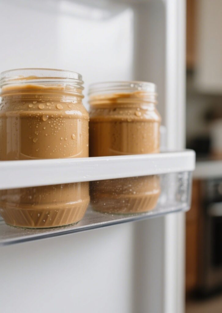 Stored Homemade Peanut Butter in Fridge