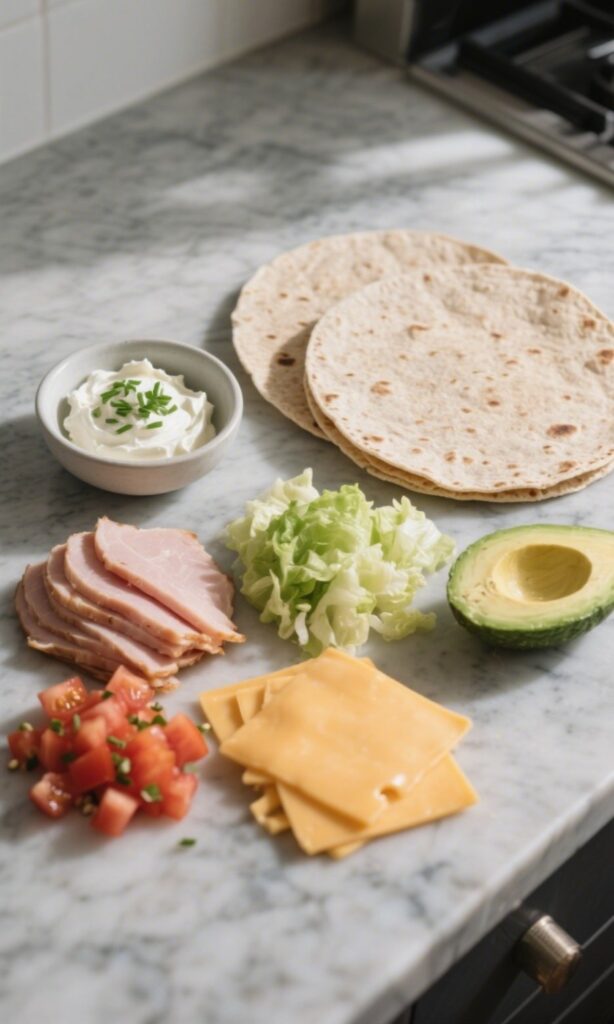 ingredients for homemade turkey wraps