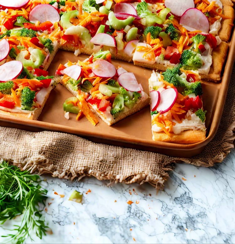 Different crust options for veggie pizza