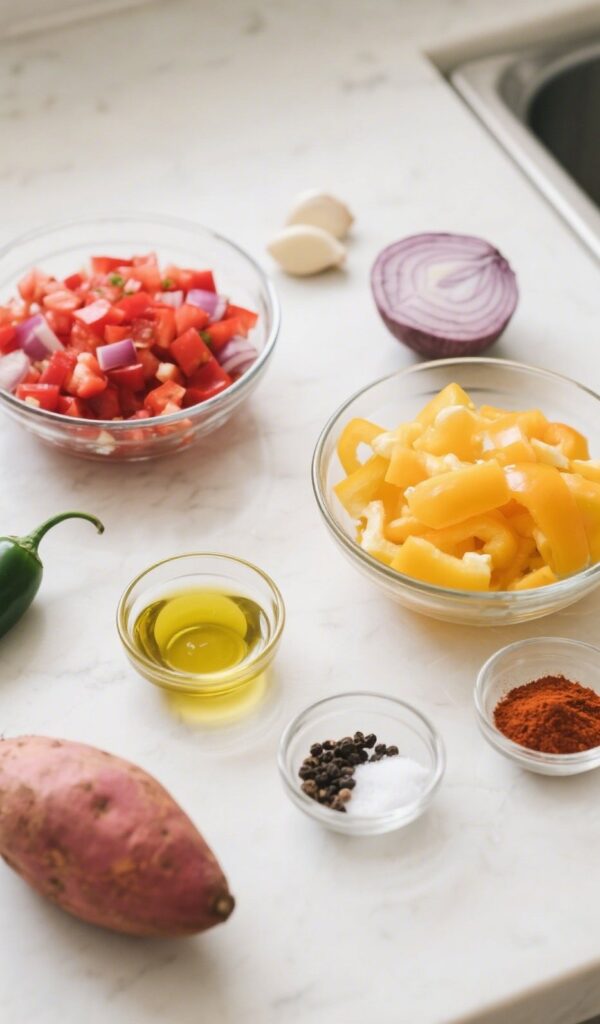 ingredients for sweet potato breakfast hash