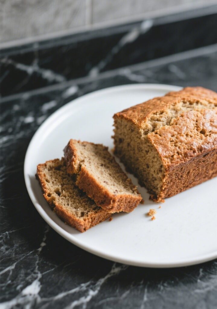 Sliced banana bread ready to be served
