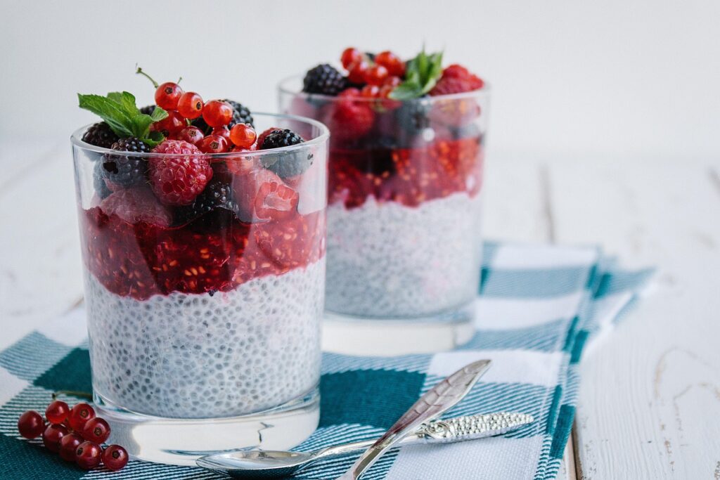 Overnight Chia Pudding with Berries and Almond Butter – Easy, Healthy, and Vegan Breakfast Recipe