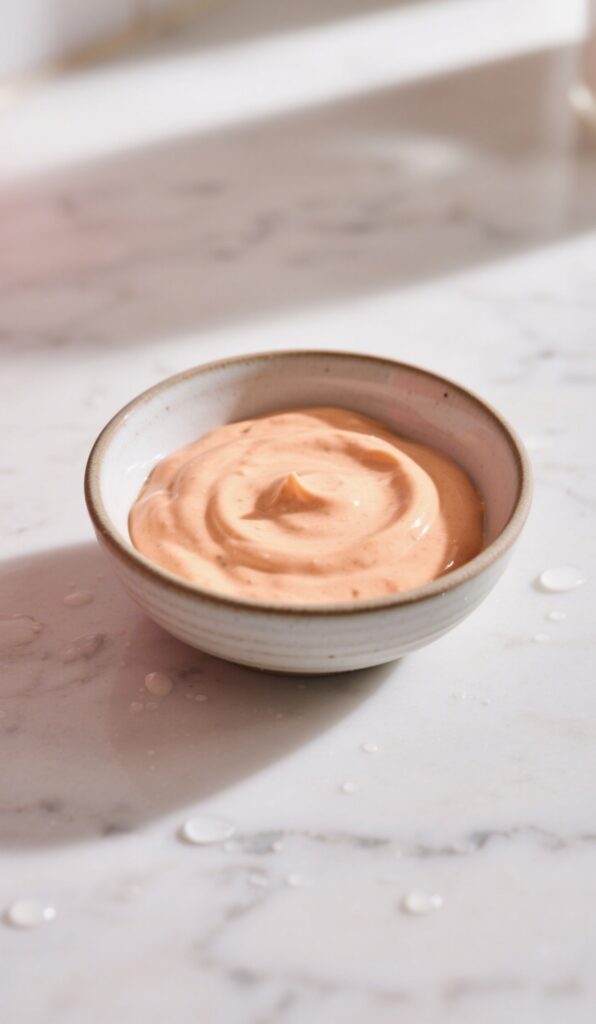 Freshly mixed burger sauce for Smash Burger Taco
