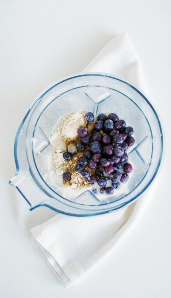 Ingredients for blueberry coconut smoothie
