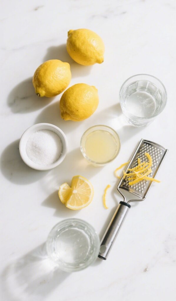 Homemade Italian Lemon Jam ingredients