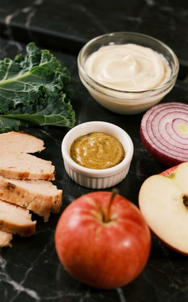 Ingredients for Chicken and Apple Kale Wraps