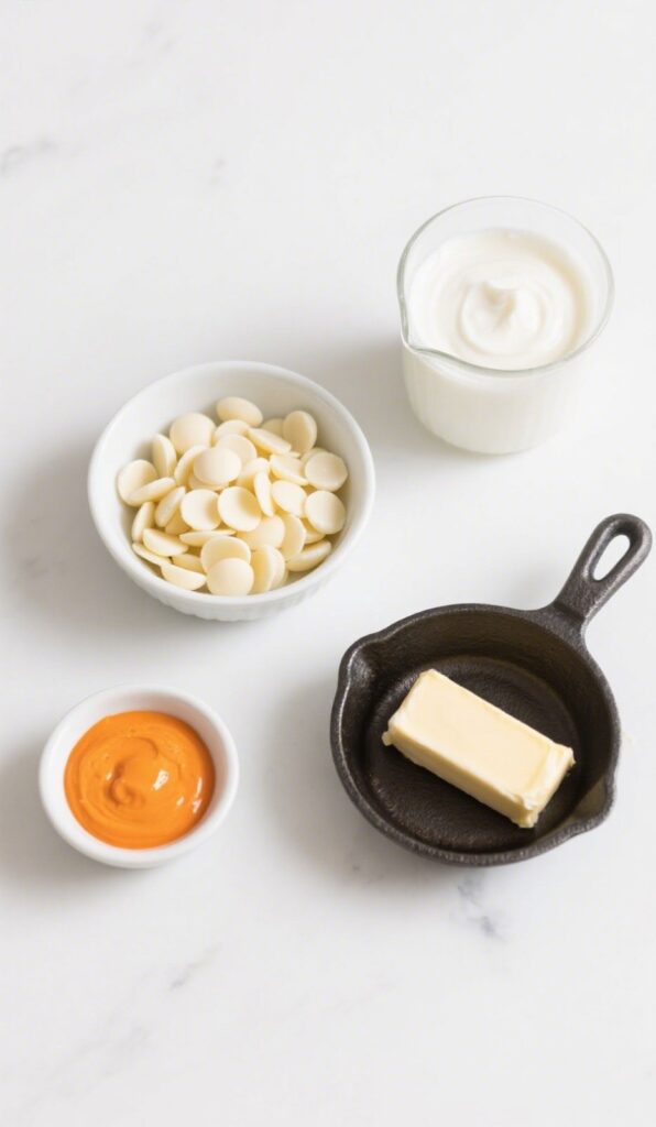 Ingredients for orange creamsicle truffles