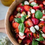 Vibrant Strawberry Caprese Salad on a plate