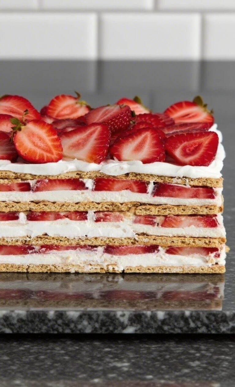 strawberry icebox cake