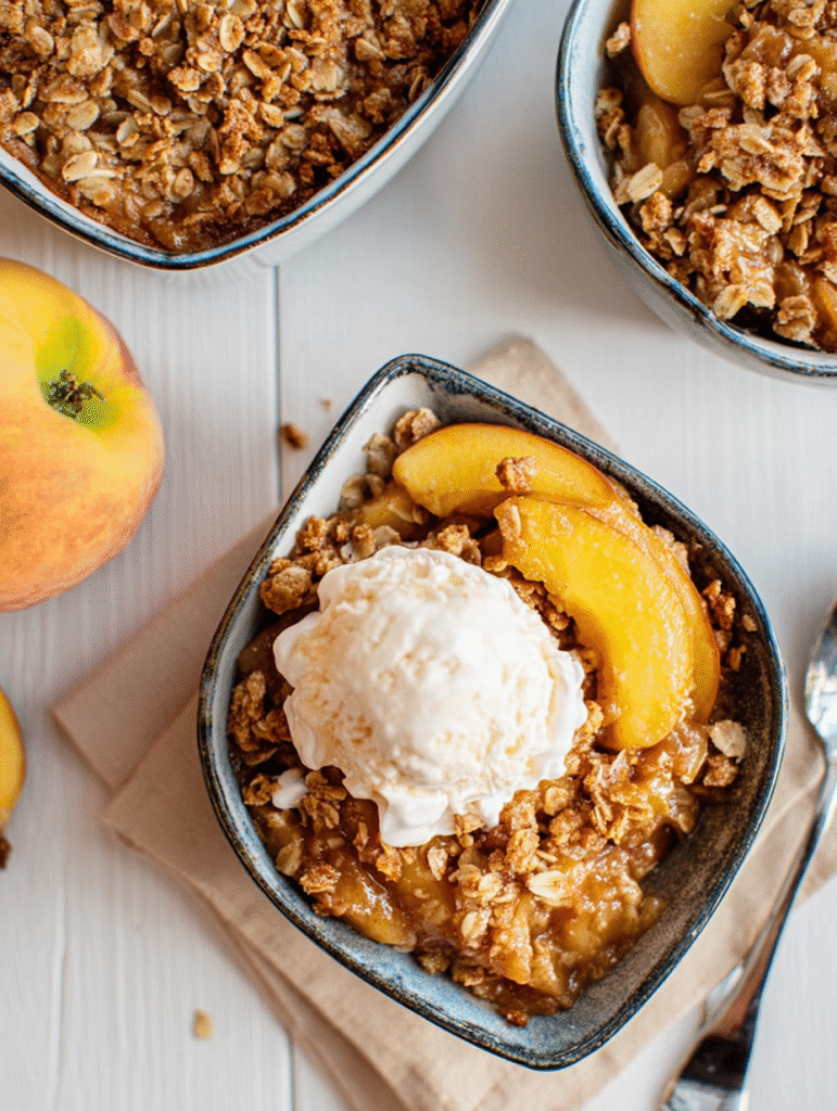 Fresh Peach Crisp Ready to Serve