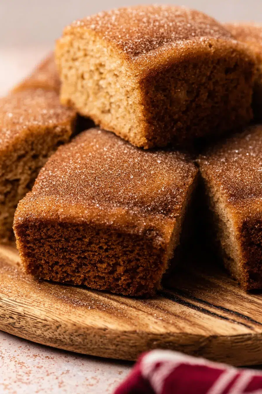 Apple Cider Donut Cake Slices on a Rustic Serving Plate