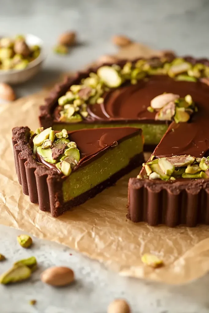 Chocolate Pistachio Ganache Tart - Rich and Decadent Dessert