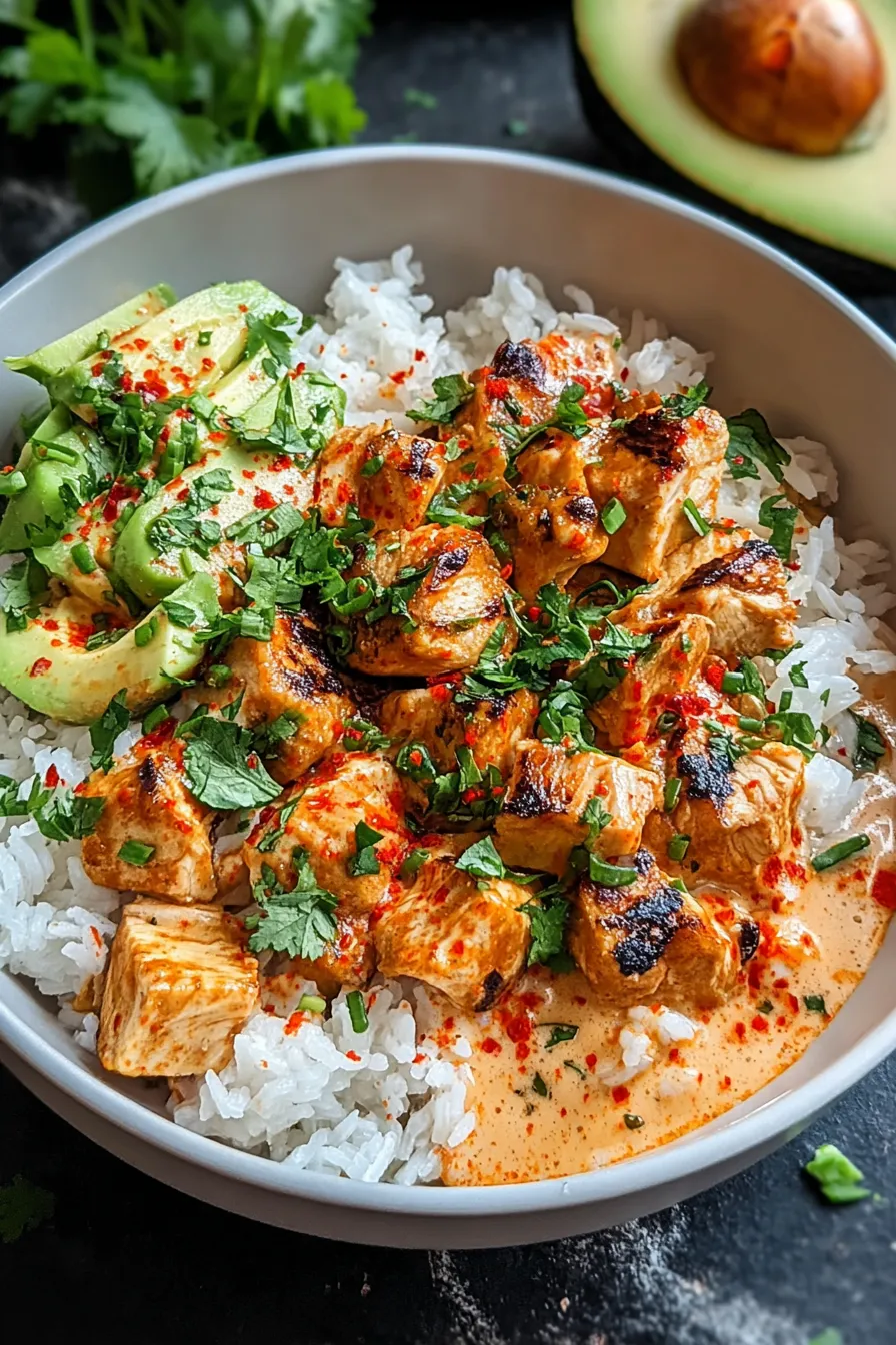 Colorful Coconut Chicken Rice Bowl