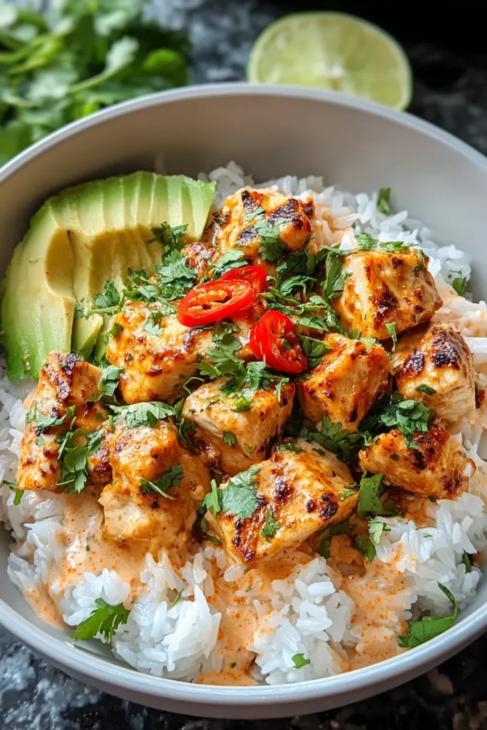 Colorful Coconut Chicken Rice Bowl