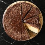Coffee cheesecake with chocolate ganache and espresso