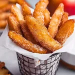 Crispy Air Fryer Apple Fries on a Plate