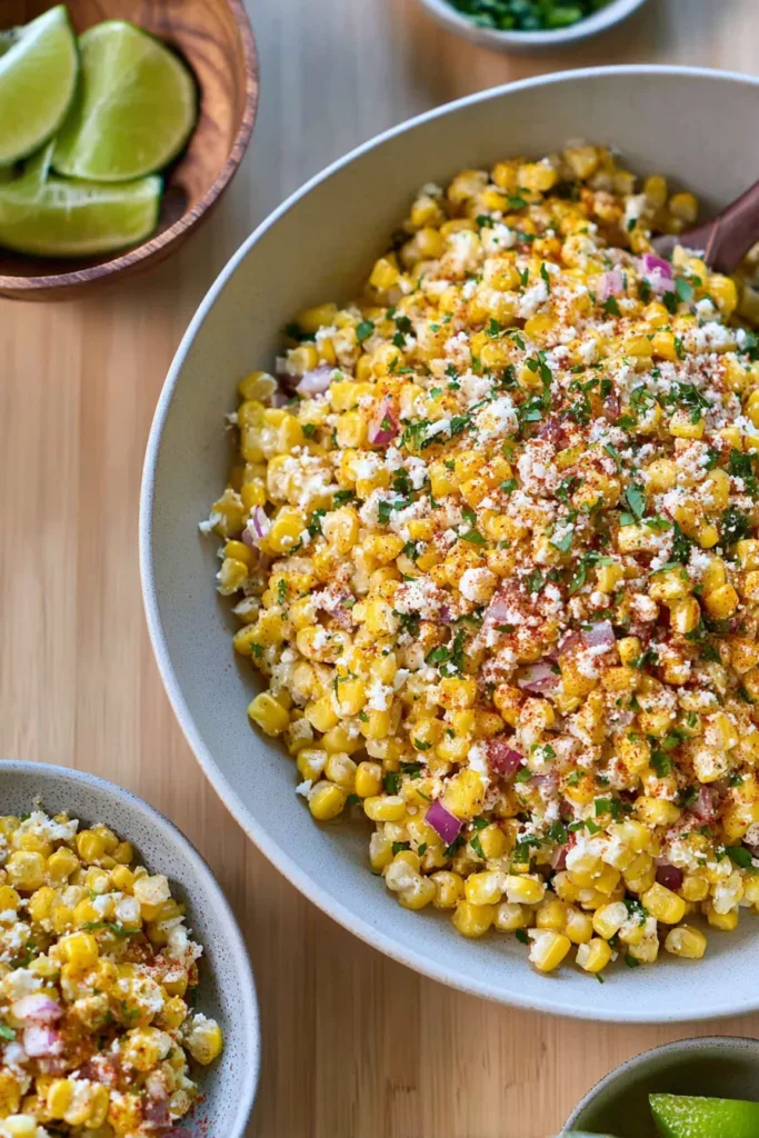 Colorful Elote Corn Salad in a Bowl