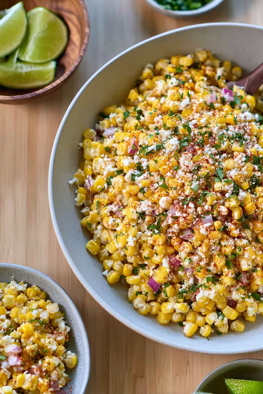 Colorful Elote Corn Salad in a Bowl