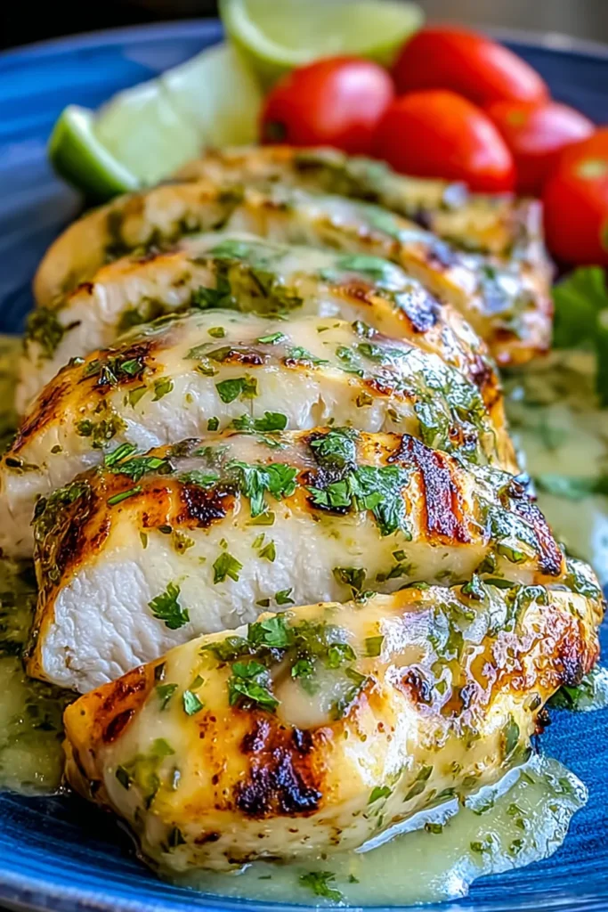 Grilled Salsa Verde Pepper Jack Chicken on the Grill