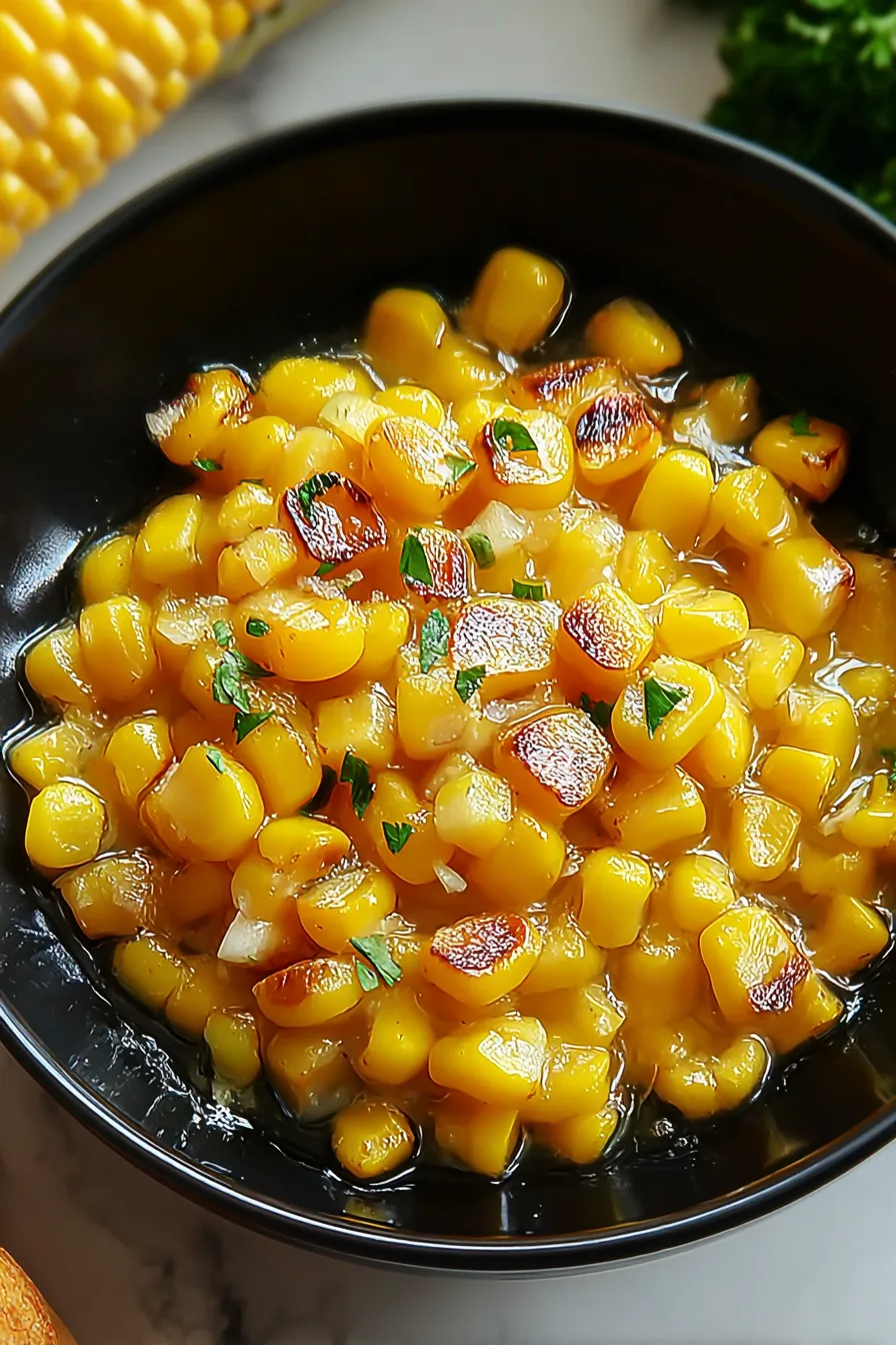Honey Butter Skillet Corn in a Cast Iron Pan