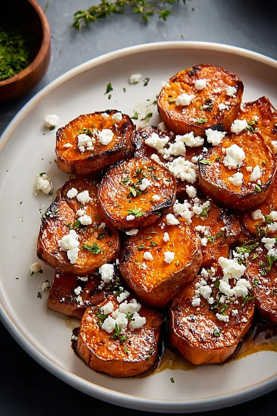 Honey Feta Sweet Potato Rounds