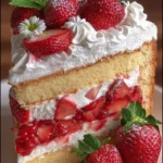 Mouthwatering Moist Strawberry Shortcake Cake Slices
