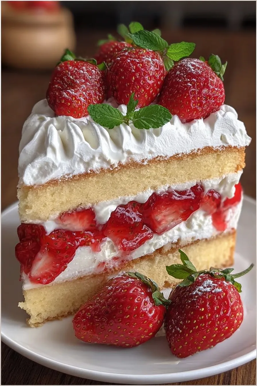 Moist Strawberry Shortcake Cake